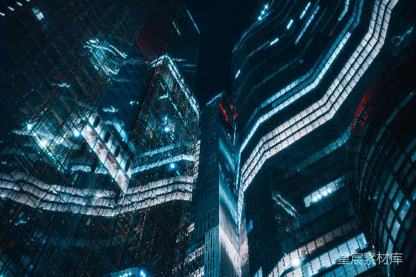 高清摄影 夜幕下的摩天大楼