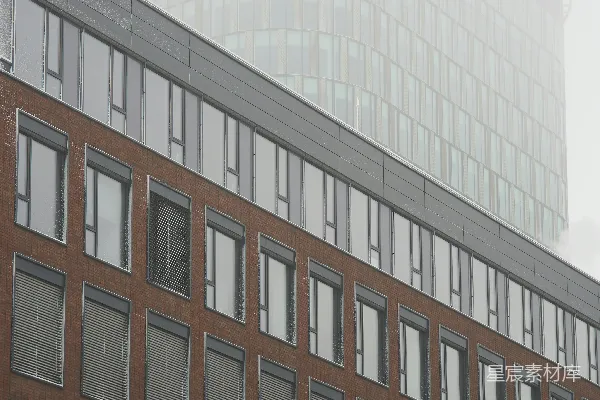 高清摄影 雾中的城市建筑