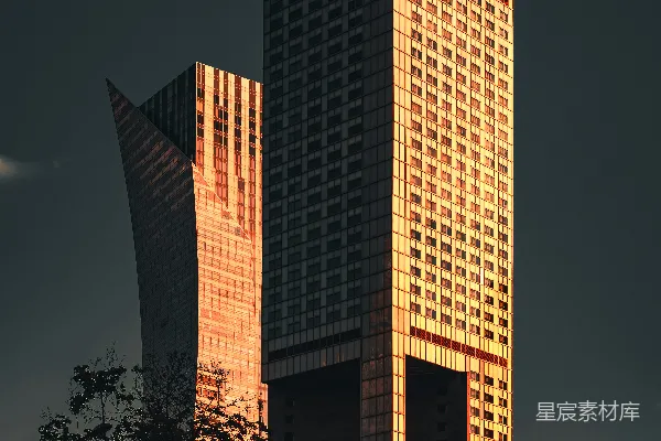 高清摄影 夕阳下的摩天大楼