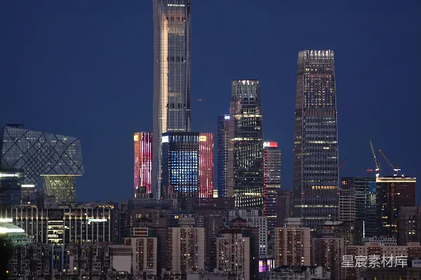 高清摄影 夜幕下的城市天际线