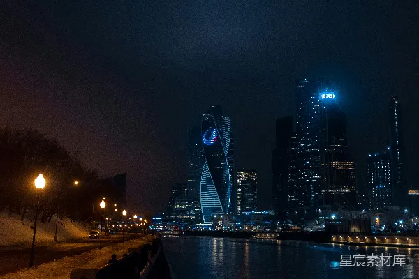 高清摄影 夜幕下的摩天大楼