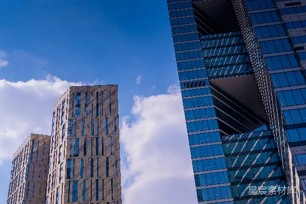 高清摄影 现代都市建筑与蓝天