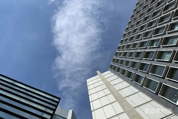 高清摄影 仰望摩天大楼的蓝天