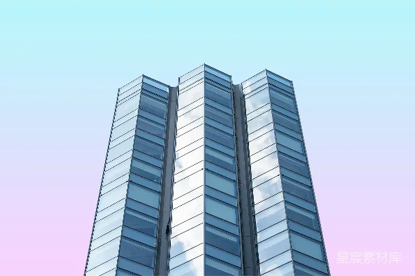 高清摄影 现代玻璃建筑的剪影