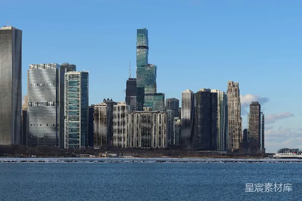 高清摄影 芝加哥天际线全景