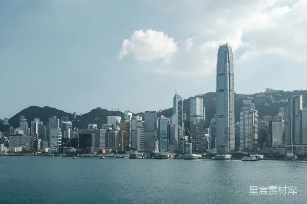 高清摄影 维多利亚港畔的香港天际线