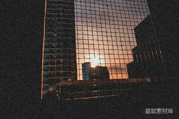 高清摄影 现代城市夜景中的玻璃建筑