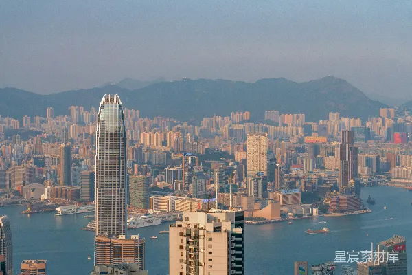 高清摄影 香港维多利亚港天际线
