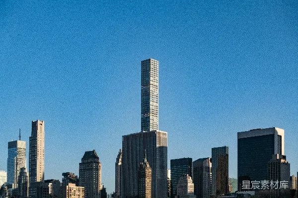 高清摄影 摩天大楼与蓝天下的城市天际线