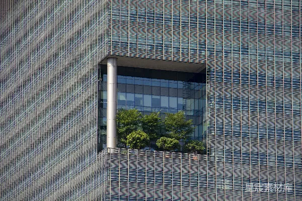 高清摄影 现代建筑中的绿色角落