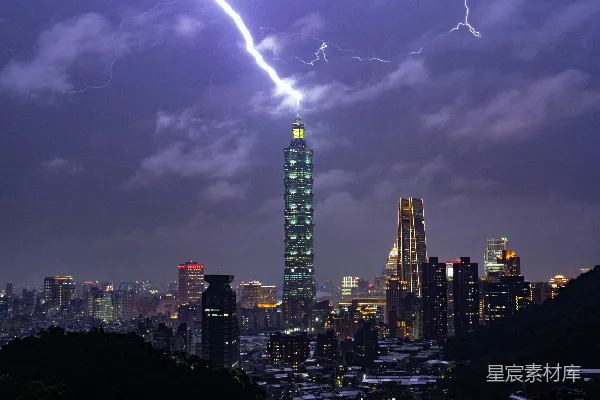 高清摄影 台北101雷电夜景