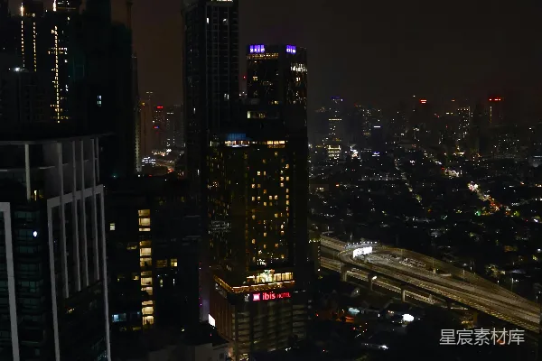 高清摄影 夜幕下的城市天际线