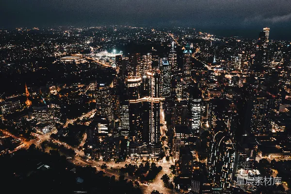 高清摄影 夜幕下的城市全景