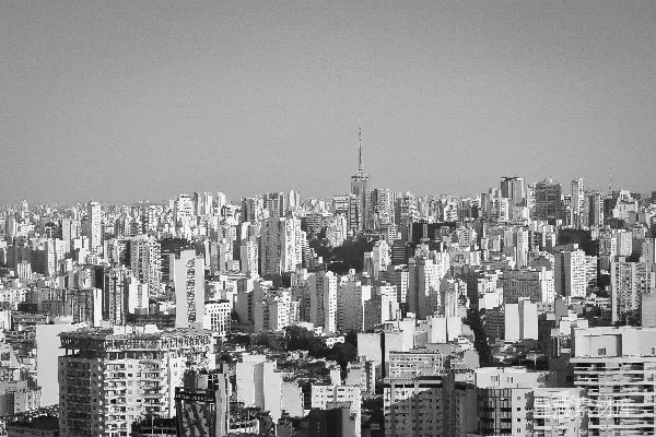 高清摄影 黑白城市全景