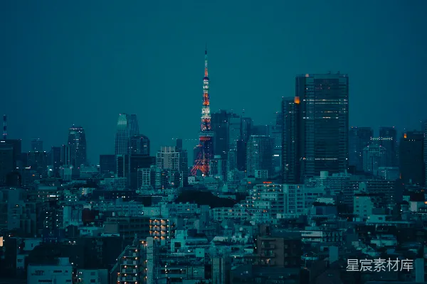 高清摄影 夜幕下的东京塔