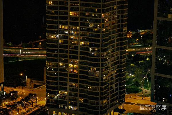 高清摄影 夜晚的城市建筑