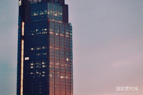 高清摄影 夕阳下的摩天大楼