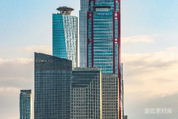 高清摄影 首尔汉江边的摩天大楼