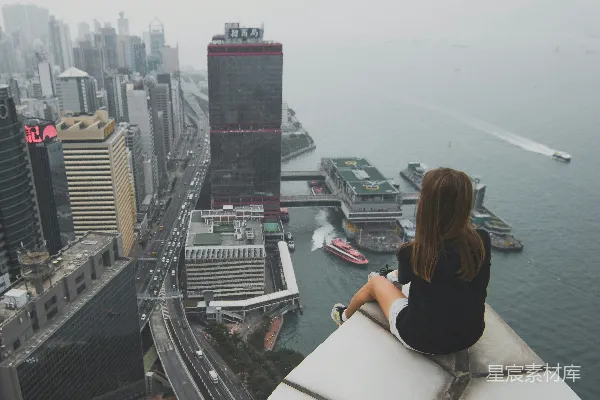 高清摄影 俯瞰维港的宁静时光