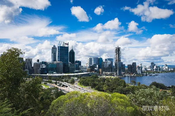 高清摄影 城市全景：现代化与自然的和谐共存