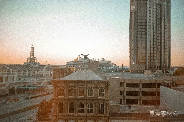 高清摄影 夕阳下的城市风光