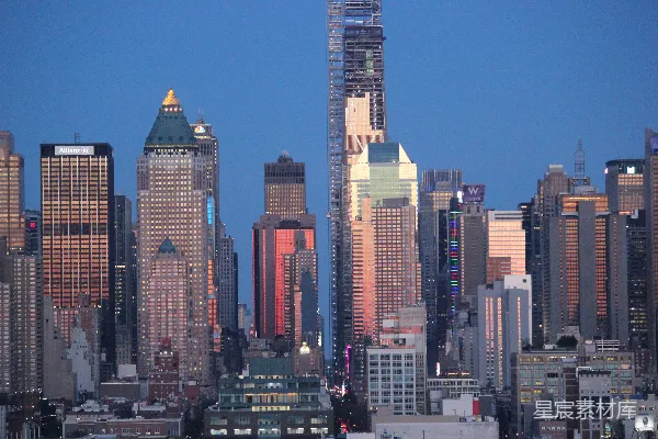 高清摄影 纽约天际线黄昏景色