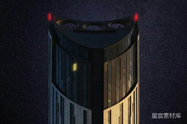 高清摄影 夜空下的现代摩天大楼