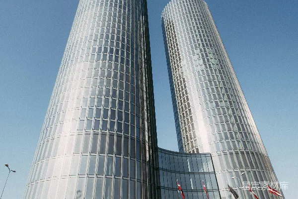 高清摄影 双塔玻璃建筑