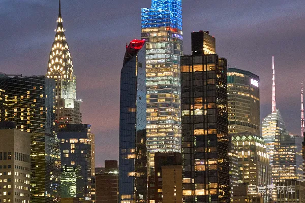 高清摄影 纽约夜景：现代摩天大楼