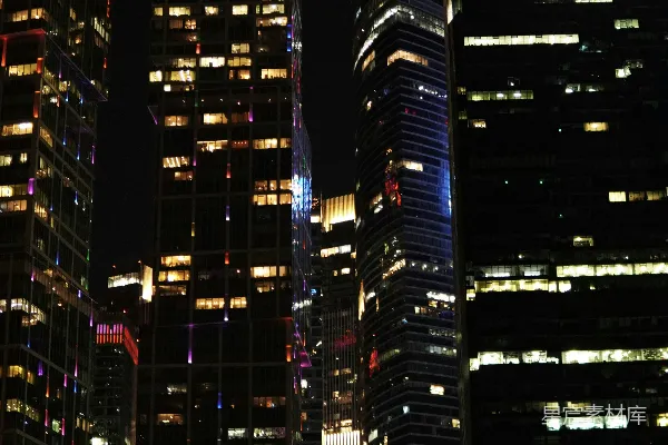 高清摄影 夜幕下的摩天大楼