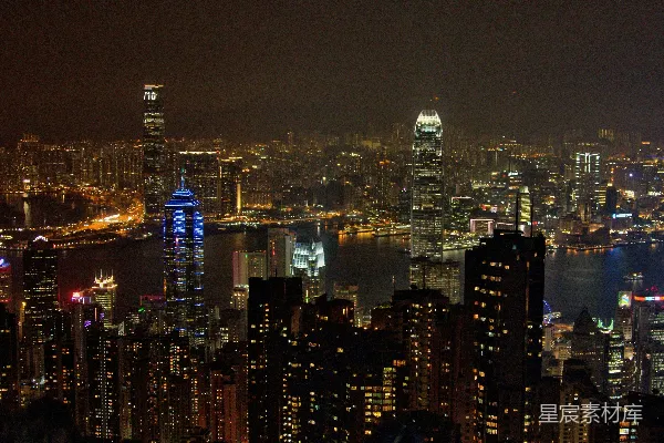 高清摄影 夜幕下的维多利亚港