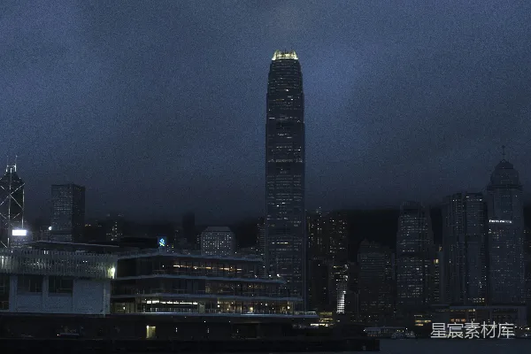 高清摄影 雾夜香港天际线