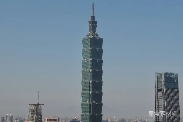 高清摄影 台北101与城市天际线