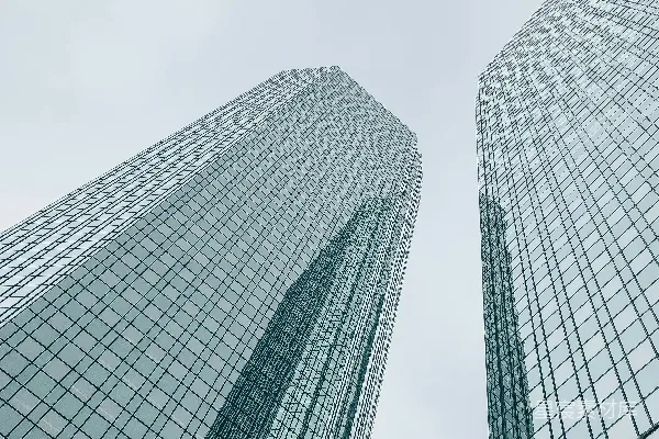 高清摄影 现代摩天大楼的对称构图