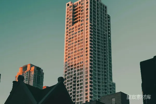 高清摄影 日落时分的城市天际线