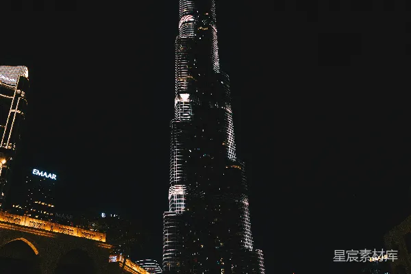 高清摄影 迪拜哈利法塔夜景