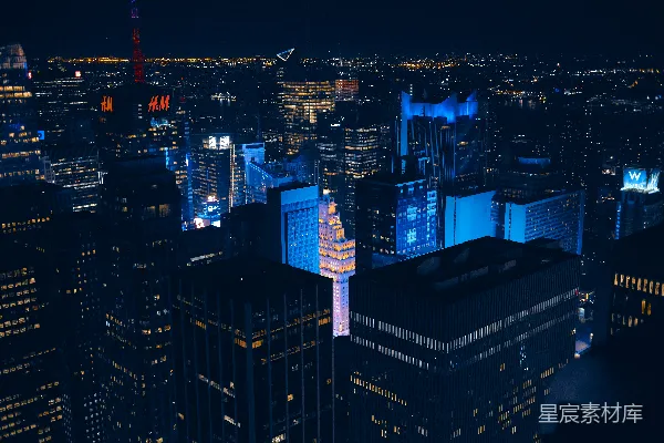 高清摄影 夜幕下的都市灯火