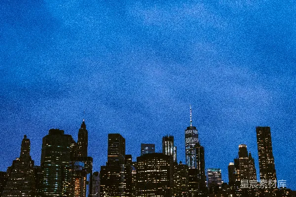 高清摄影 夜幕下的城市剪影
