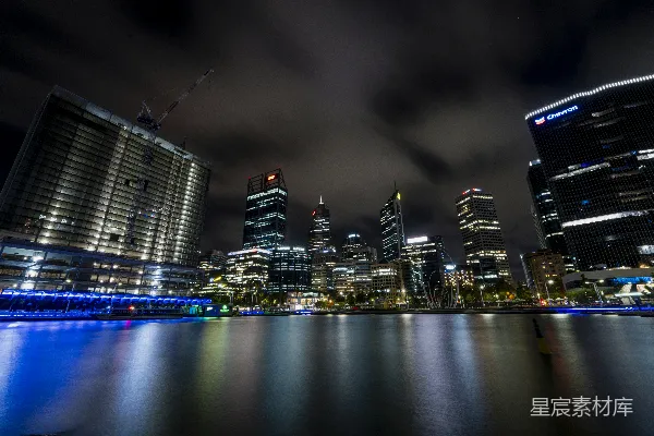 高清摄影 夜幕下的城市全景