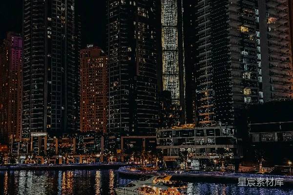 高清摄影 夜色中的城市天际线