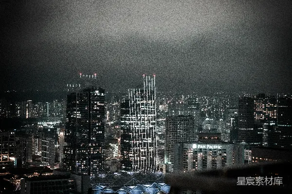 高清摄影 夜幕下的城市剪影