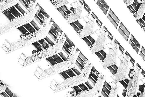 高清摄影 黑白建筑俯瞰图