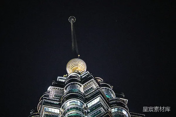 高清摄影 璀璨夜空下的双子塔