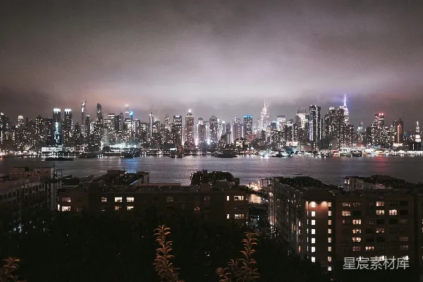 高清摄影 夜幕下的曼哈顿天际线