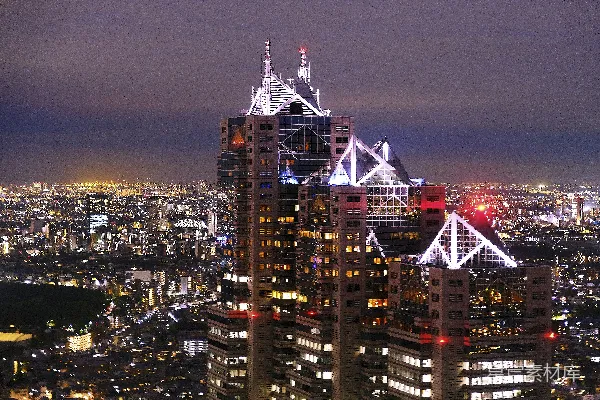 高清摄影 东京夜景中的未来建筑