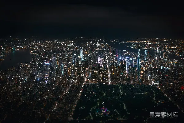 高清摄影 夜幕下的曼哈顿全景