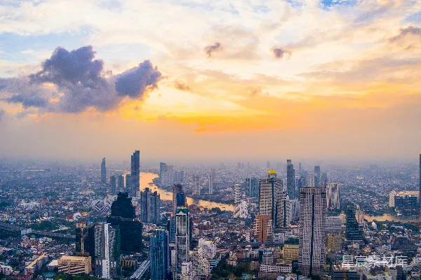 高清摄影 夕阳下的都市全景