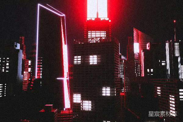 高清摄影 霓虹城市的未来之光