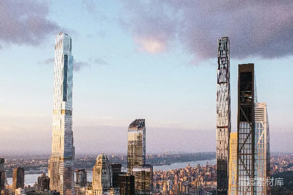 高清摄影 纽约摩天大楼日落全景