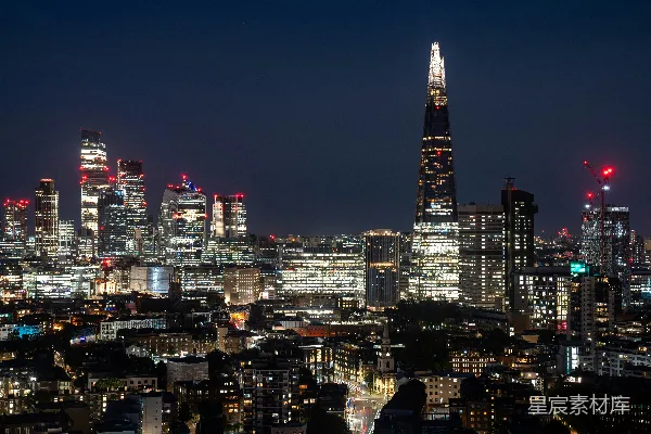 高清摄影 伦敦夜景：碎片大厦与城市天际线